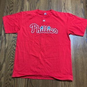 Philadelphia Phillies Majestic size large Shane‎ Victorino tshirt red
